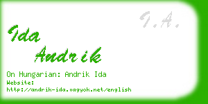 ida andrik business card